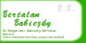 bertalan babiczky business card